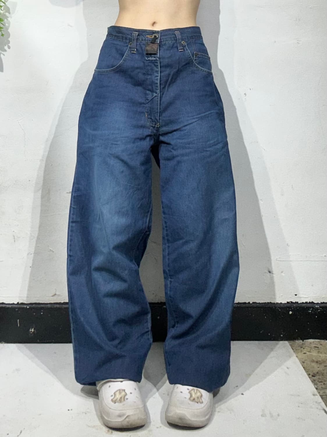 90-00s 마리떼 프랑소와 저버 중청 와이드 데님 팬츠 청바지  상품이미지2