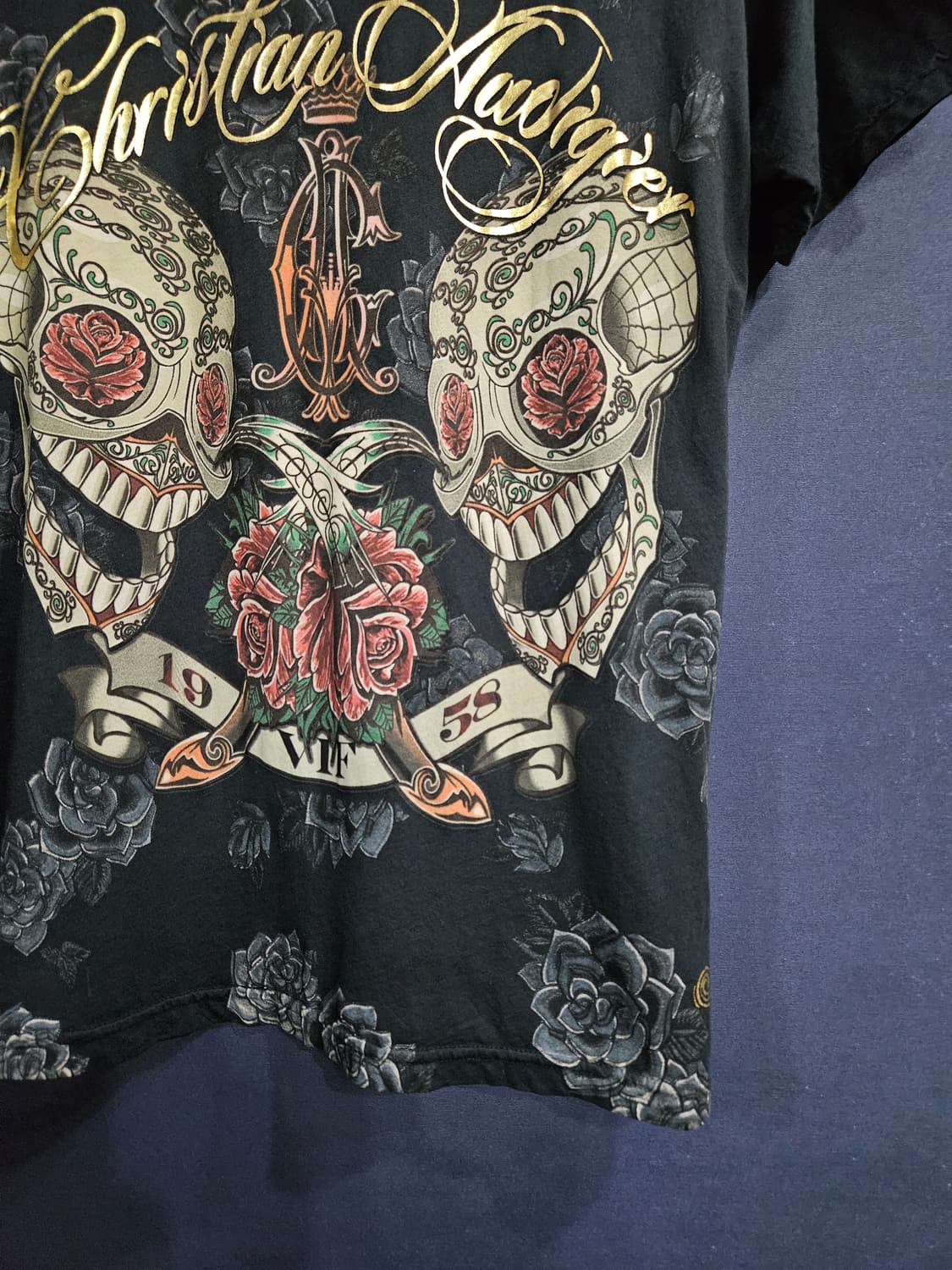 크리스찬 오디저 타투 프린팅 블랙 남성 95 반팔티  상품이미지5