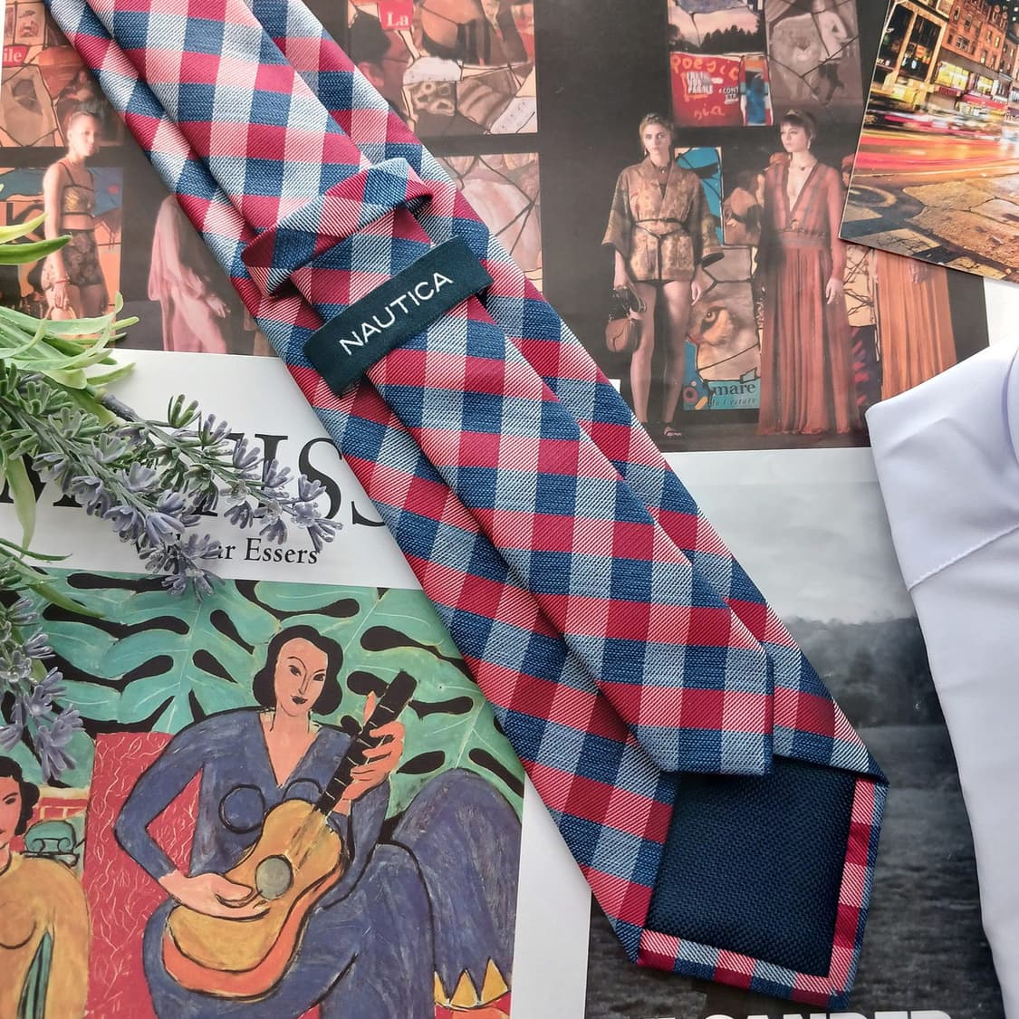 노티카 레드&네이비 체크 넥타이 8.2cm A+등급 A18685
 상품이미지3