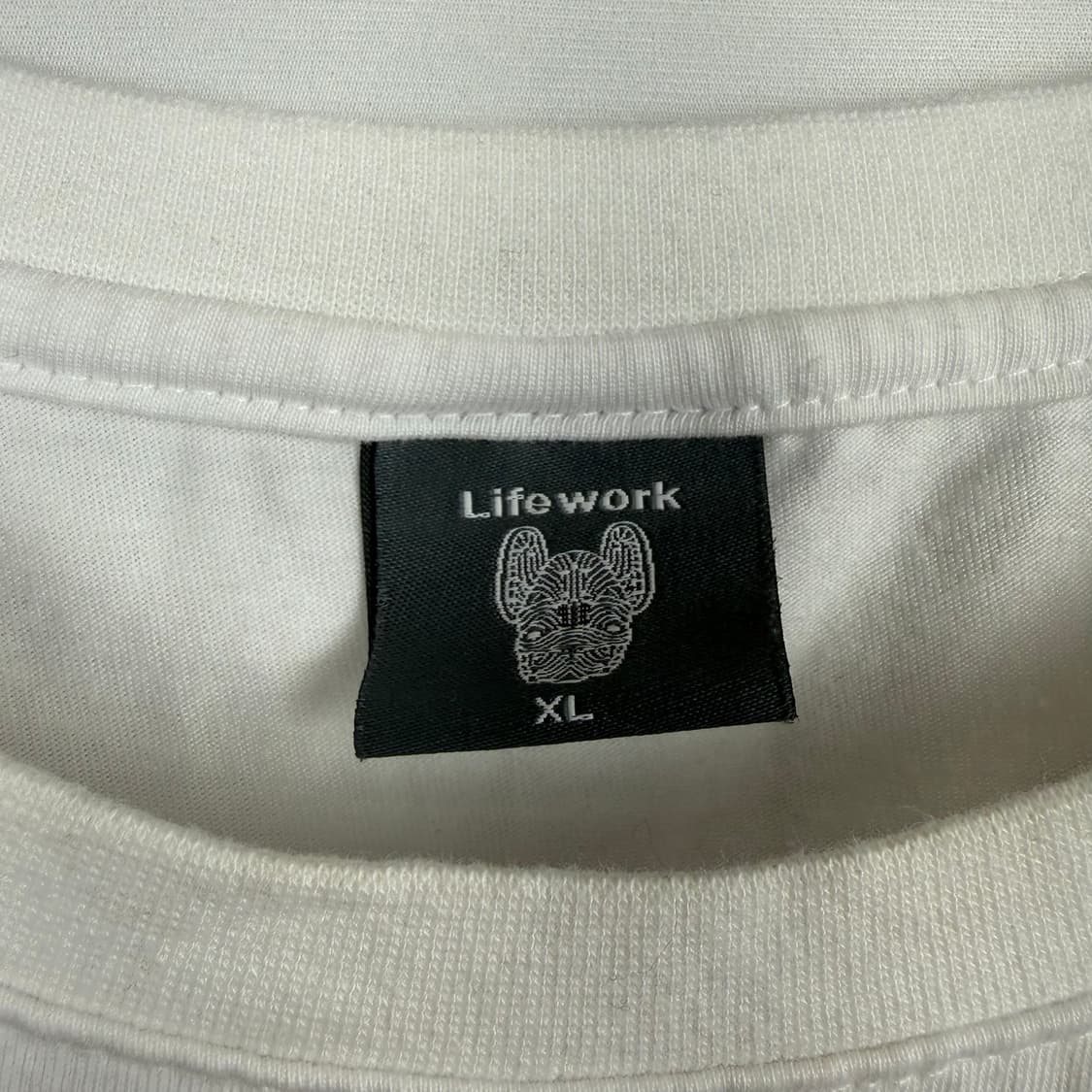 (XL) 라이프워크 힙독 백프린팅 반팔 티 화이트 상품이미지3