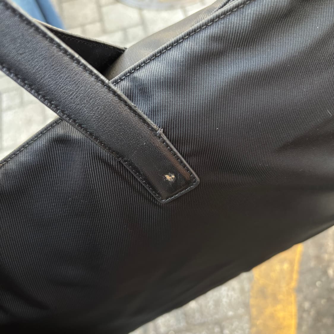 coach hard nylon tote bag (leather strap 상품이미지4