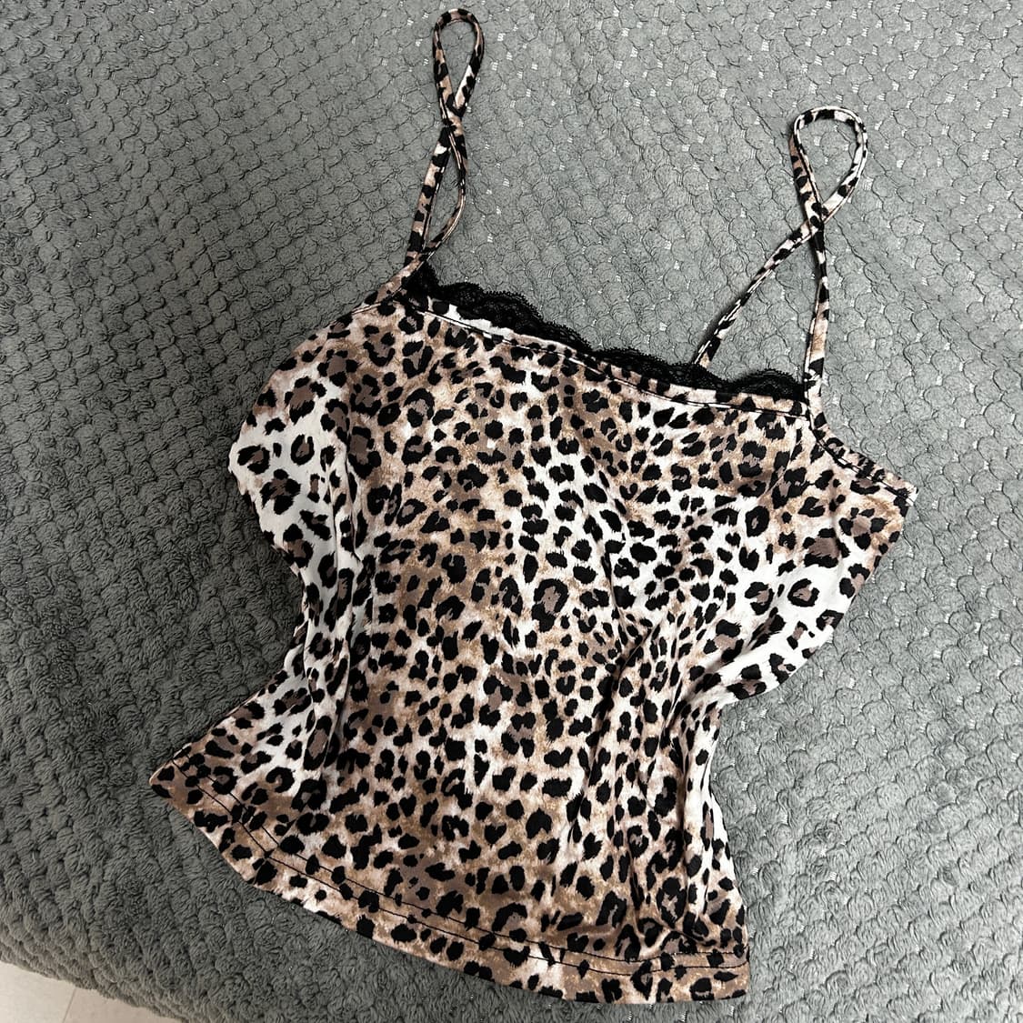 레오파드 갸루 호피 나시 슬리브리스 빈티지 상품이미지1