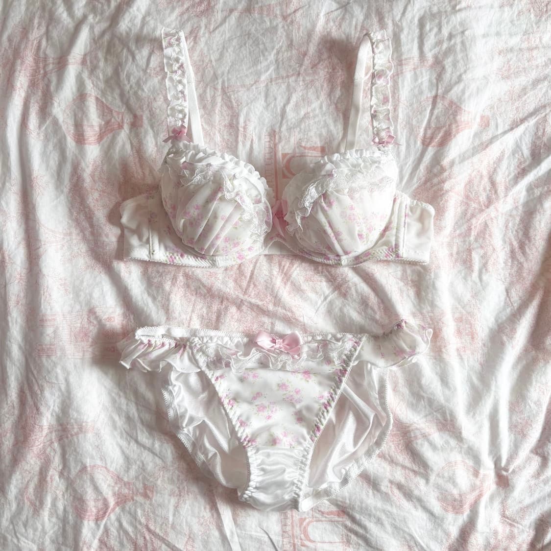 화이트 로즈 브라 팬티 set 일브 란제리 속옷 갸루 리즈리사 상품이미지1