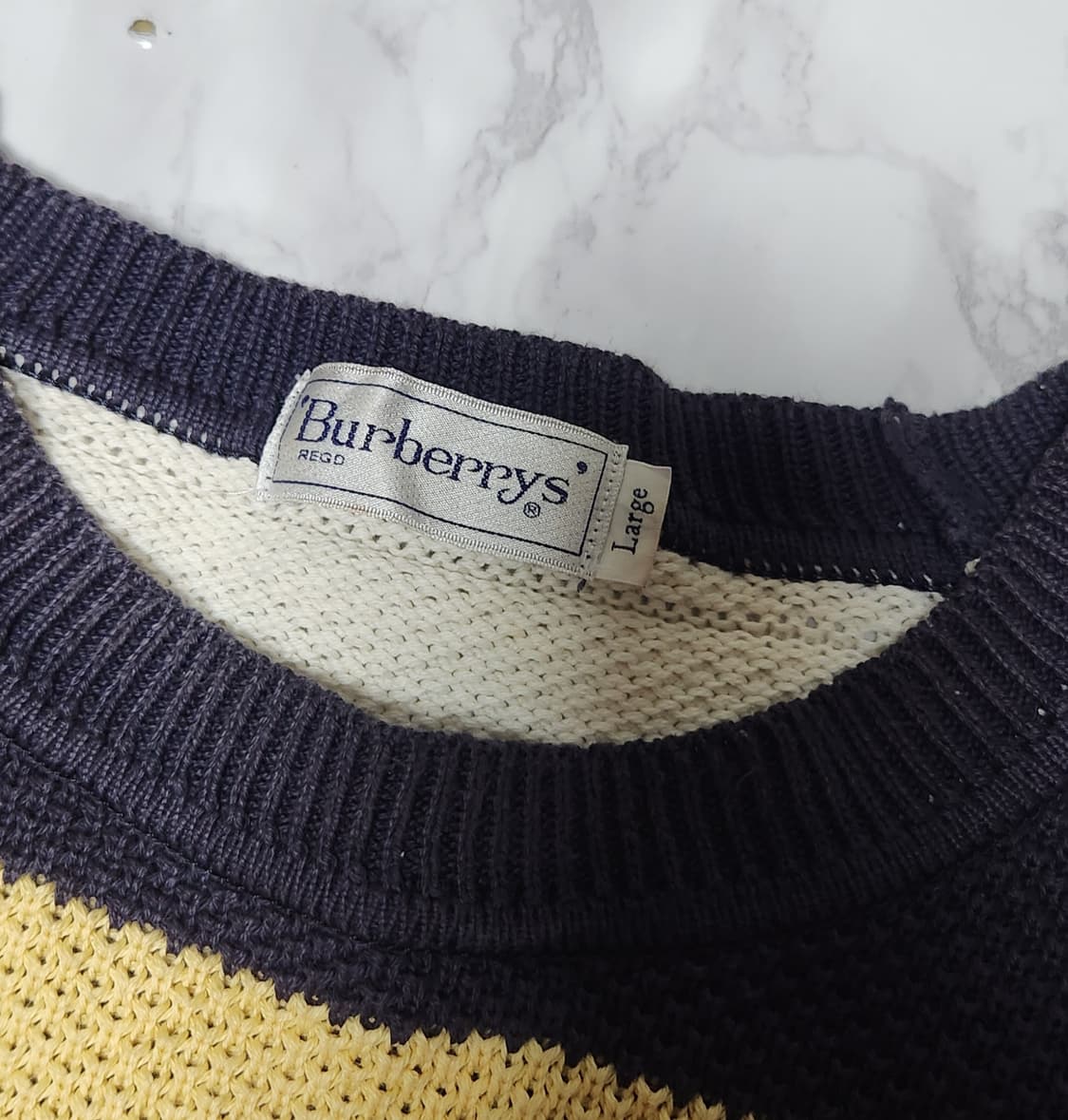 XL 버버리 90S 단가라 오버핏 니트 상품이미지6