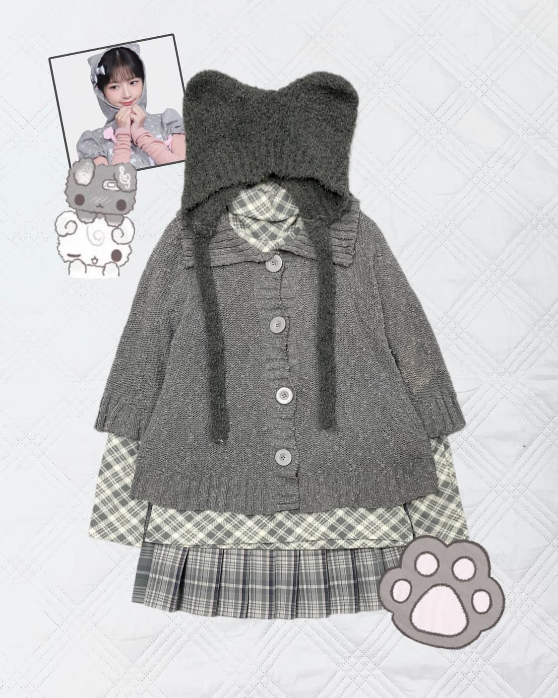 ꒰ঌ 플러피 회색 냥이 세트 ໒꒱ 상품이미지1