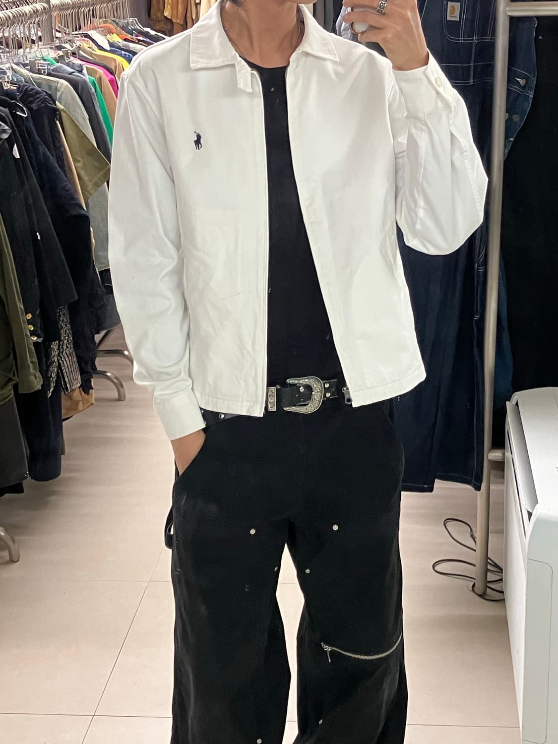 폴로 랄프로렌 화이트 코튼 자켓 M 상품이미지8