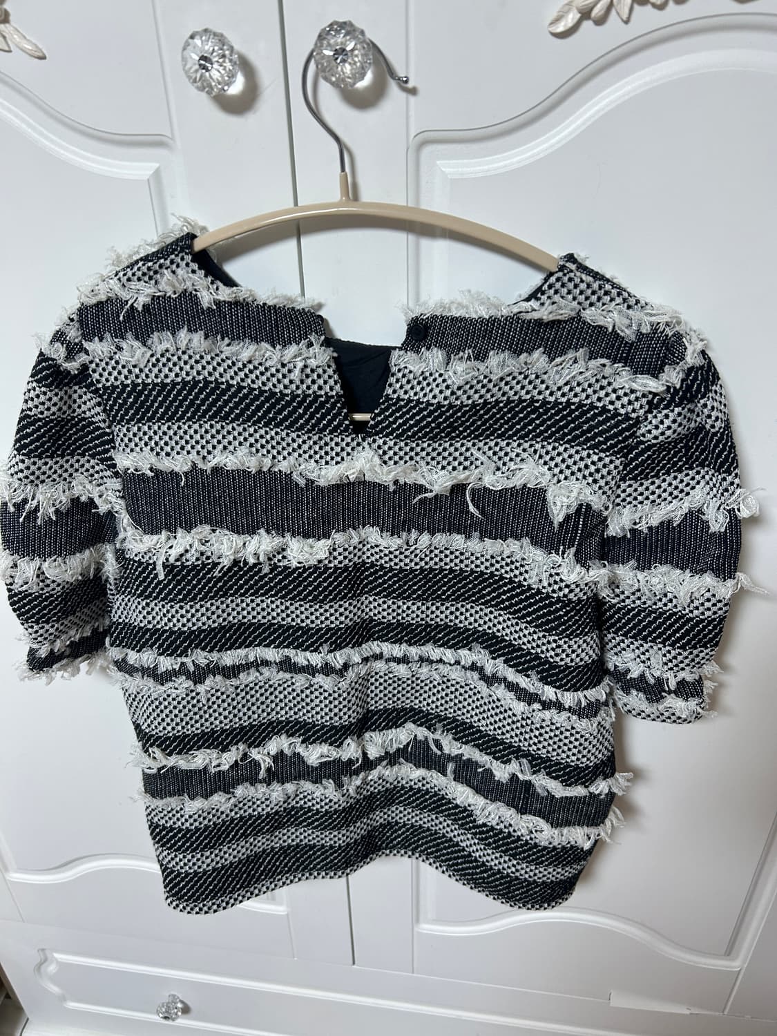 몽골 소녀 감성 반팔…니트 vintage knit 상품이미지1