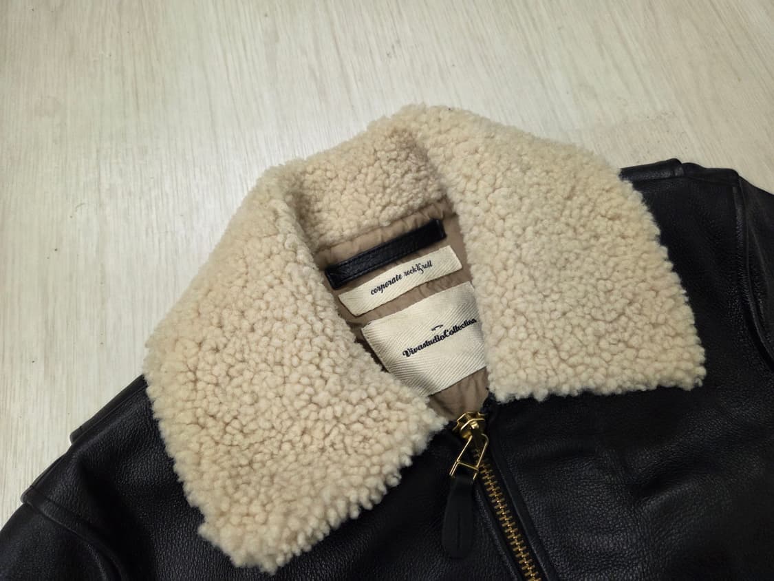 비바스튜디오 양털 가죽 봄버 자켓 상품이미지5