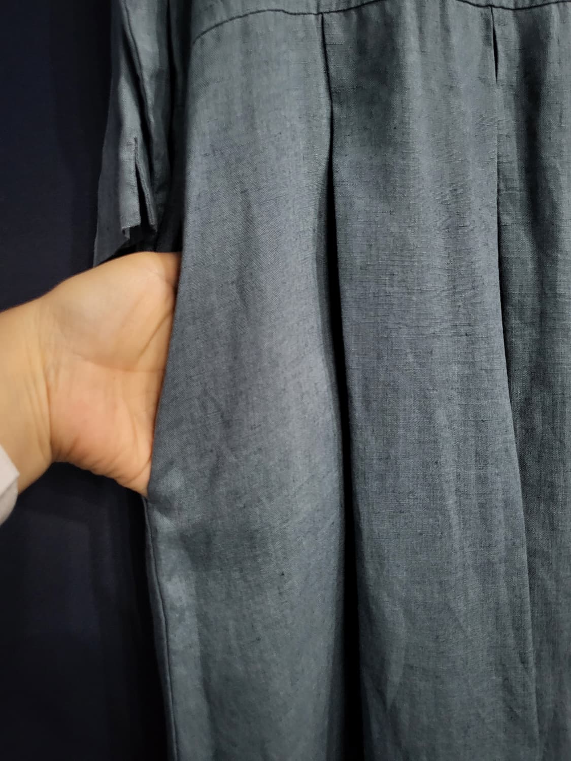 내추럴 린넨 핀턱 롱원피스 상품이미지4