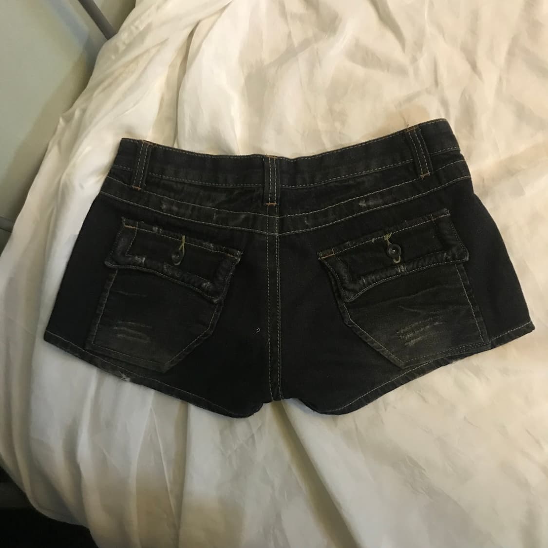 Vintage 빈티지 흑청 로우 핫팬츠 상품이미지4