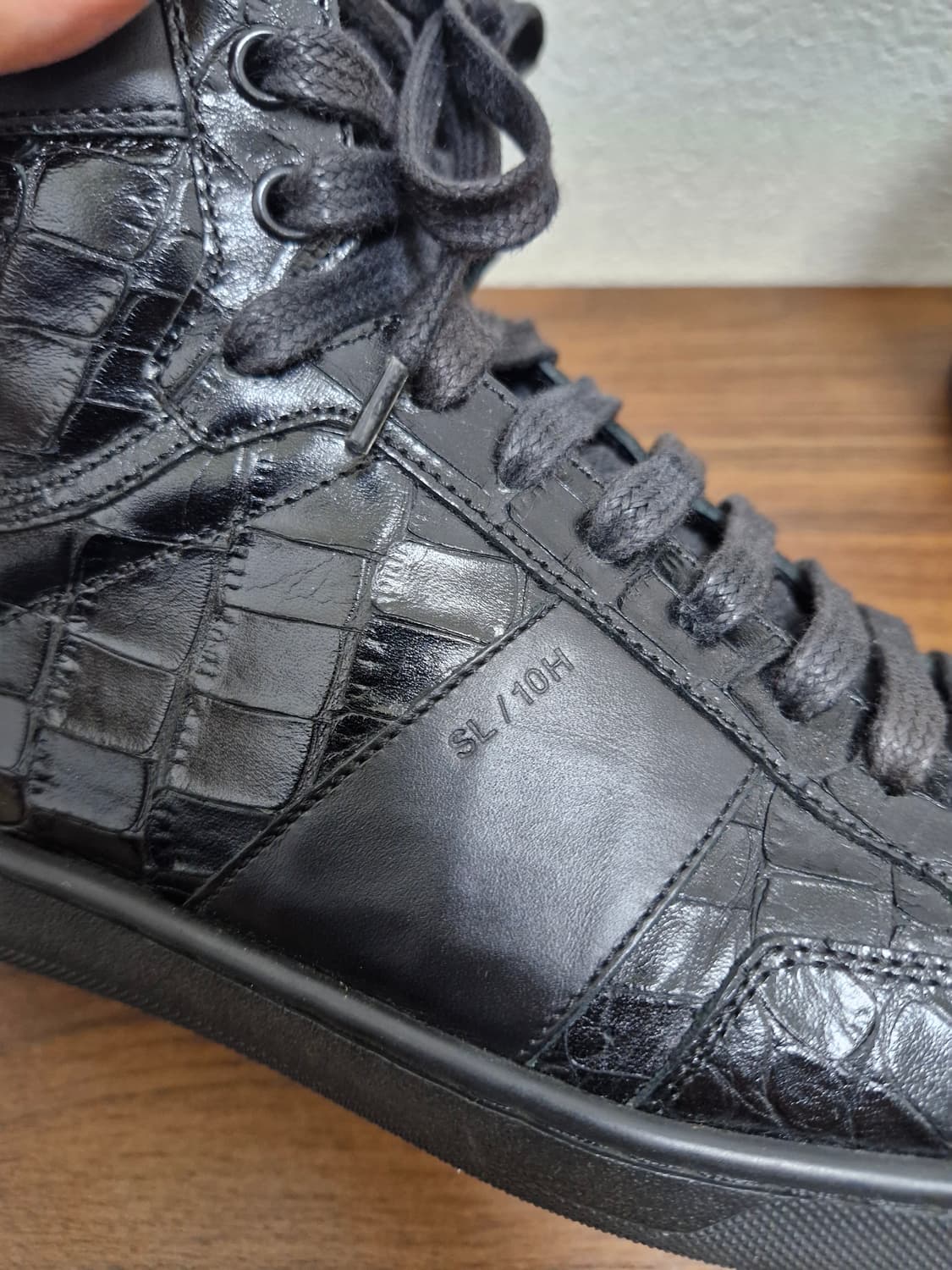 [40] SLP 생로랑 SL10H 크로커다일 가죽 하이탑 스니커즈 상품이미지9