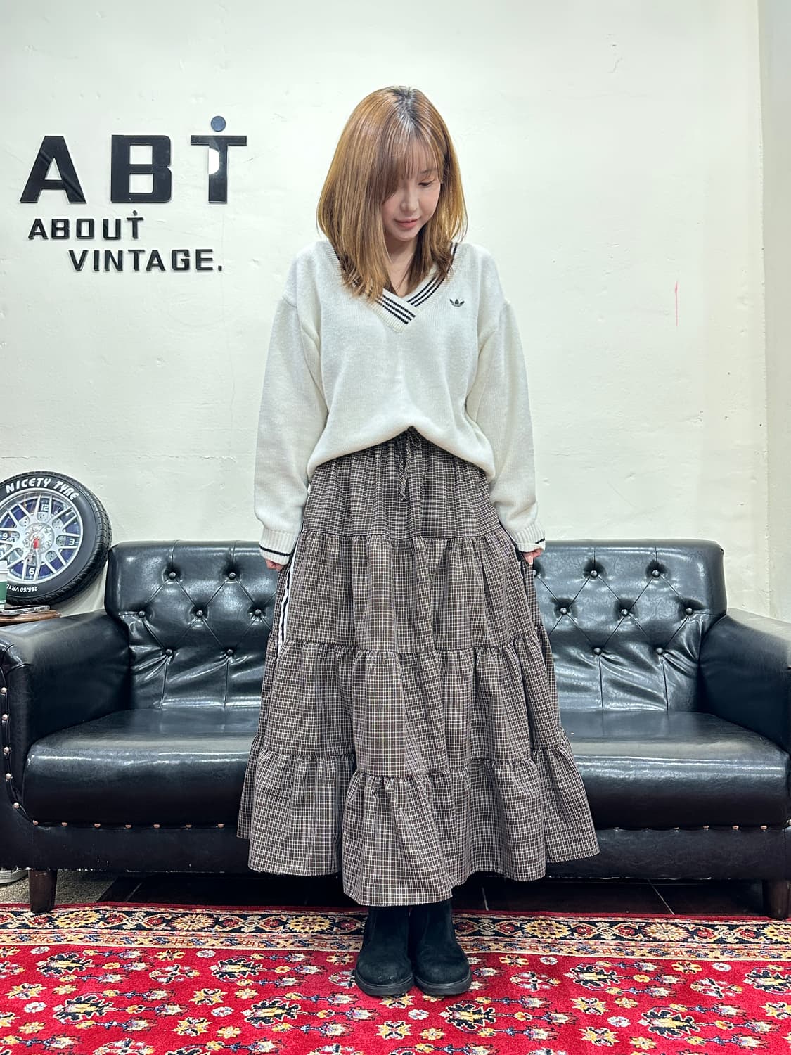 나오미 체크 캉캉 커스텀 스커트 상품이미지3