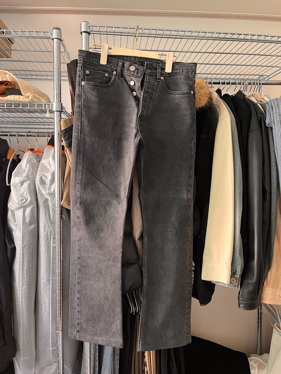 선플라워 5038 708 스트레이트 블랙 워싱 데님 30X32 (수선) 상품이미지1