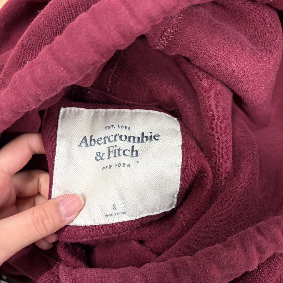 아베크롬비 버건디 후드집업 상품이미지5
