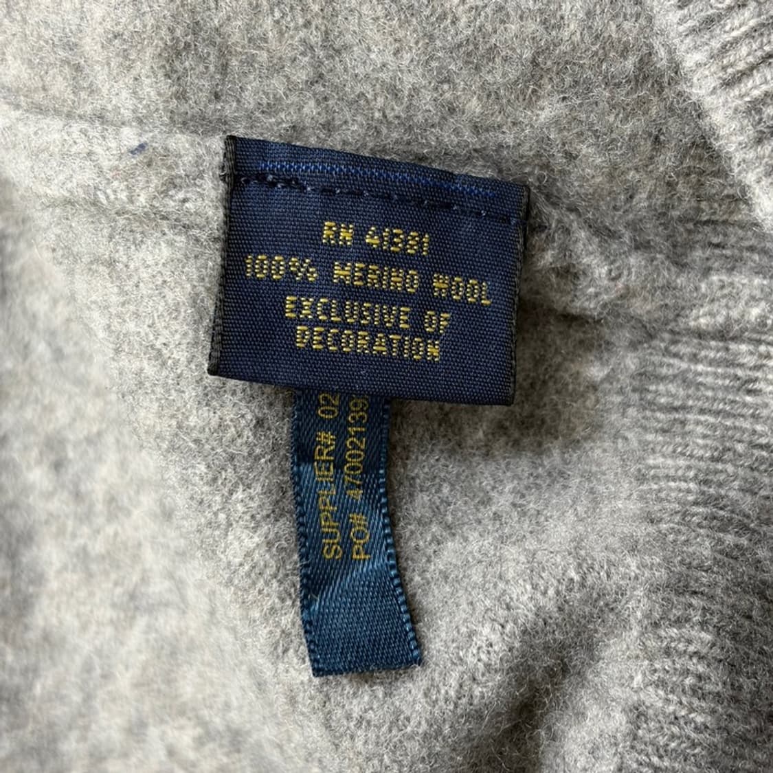 POLO RALPH LAUREN 브이넥 100% 메리노울 니트 2XB 상품이미지5