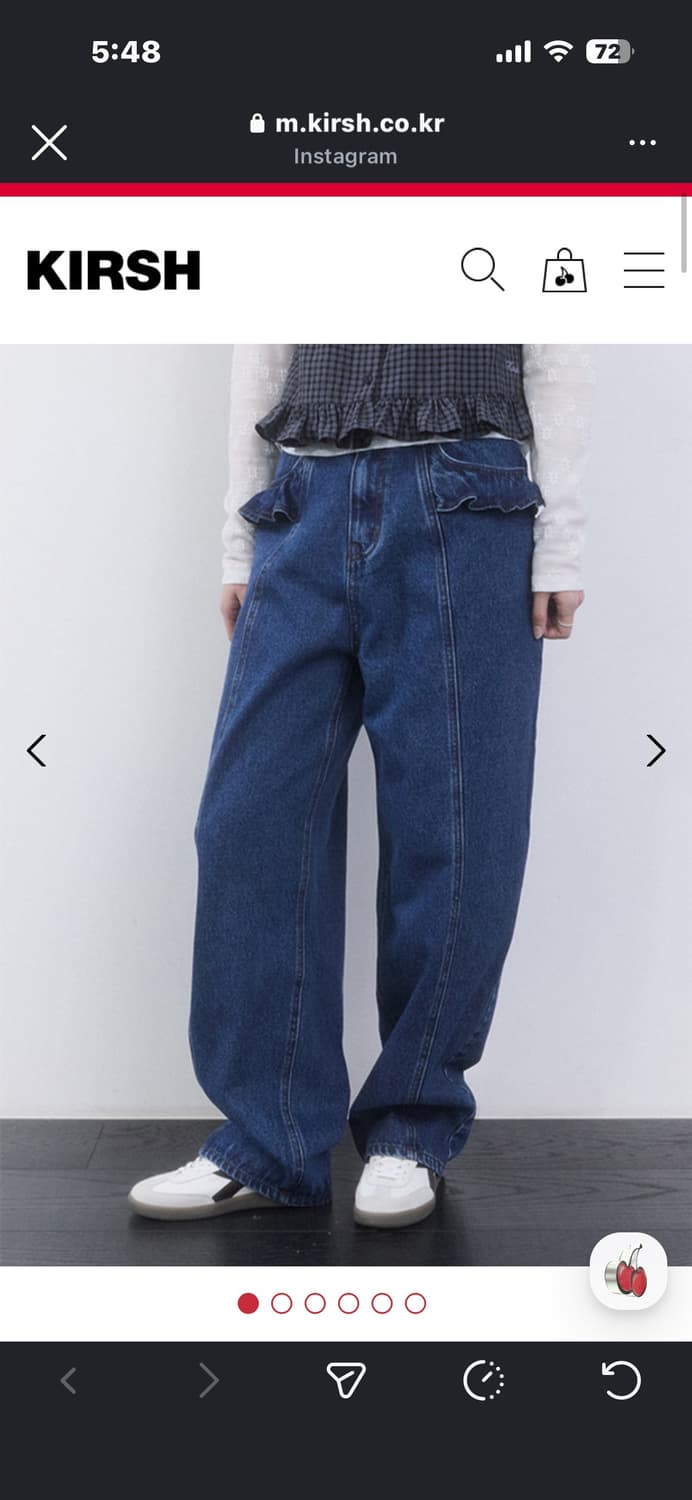 키르시 러플 디테일 와이드 데님 팬츠 새상품 상품이미지1