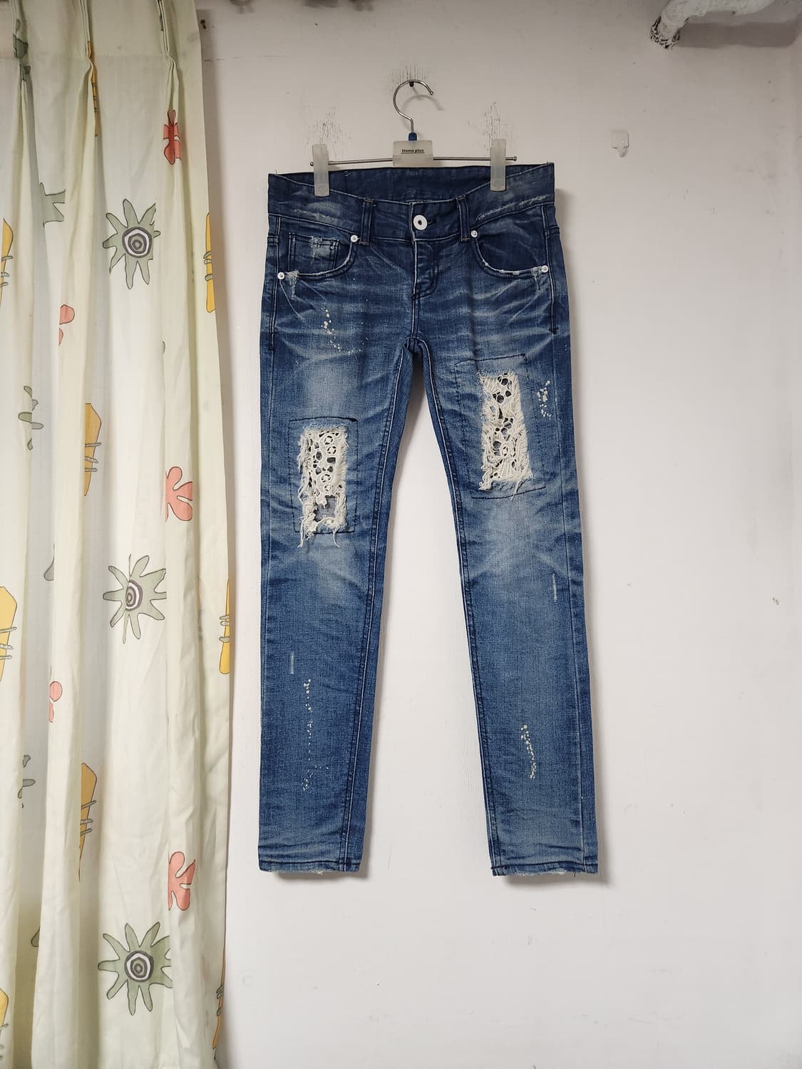 빈티지 반골반 스키니핏 찢어진 청바지 데님바지 상품이미지1