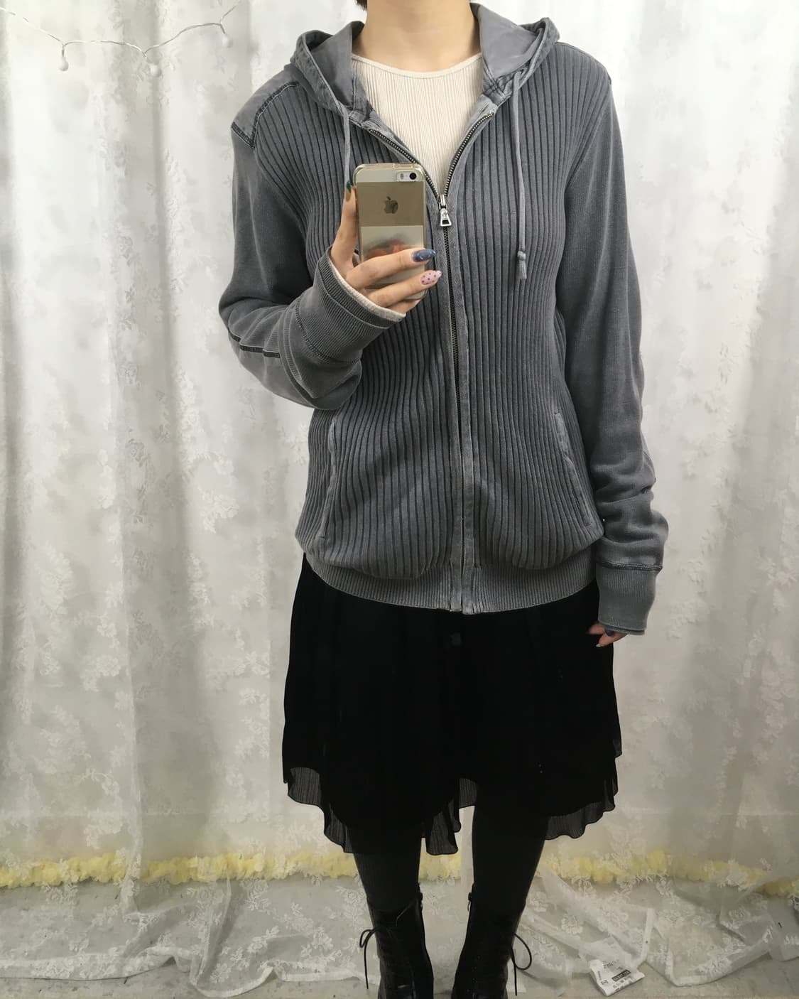 BEAN POLE Vintage Ribbed Hoodie Zip-Up 상품이미지7