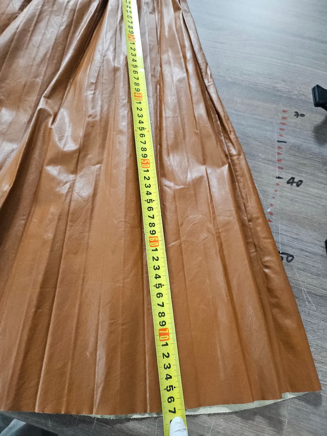 자라 브라운 레더 플리츠 롱 스커트 M 상품이미지6