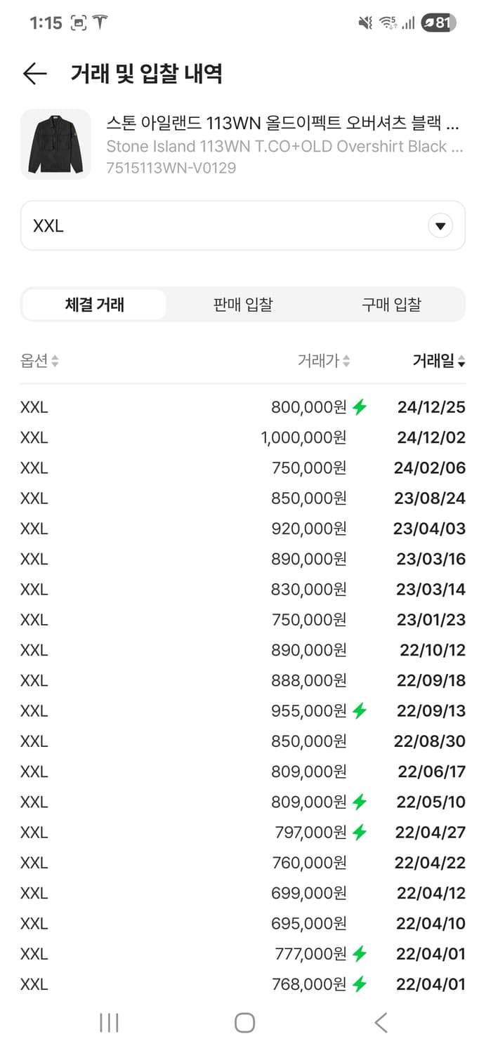 스톤아일랜드 21FW 올드이펙트 오버셔츠 블랙 XXL 상품이미지7