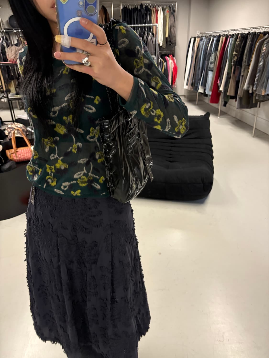 HIROKO KOSHINO floral mesh knit top  상품이미지1