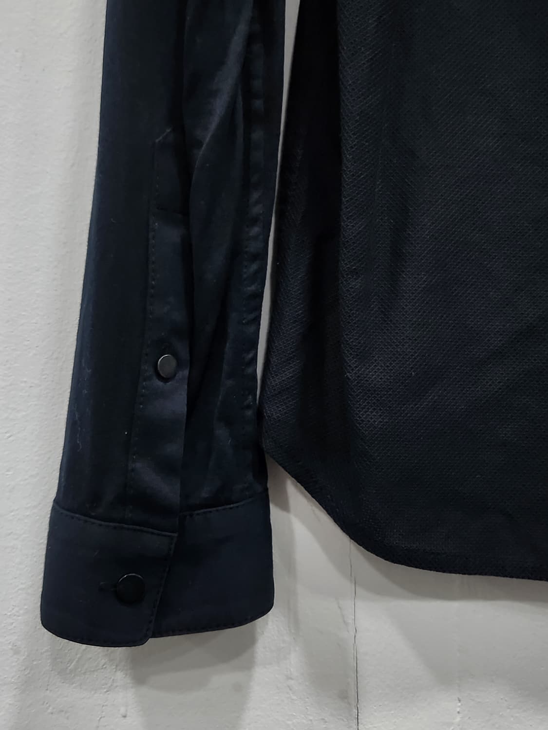 [95] 한섬 시스템 옴므 차이나 카라 셔츠 남성 95 블랙 상품이미지4