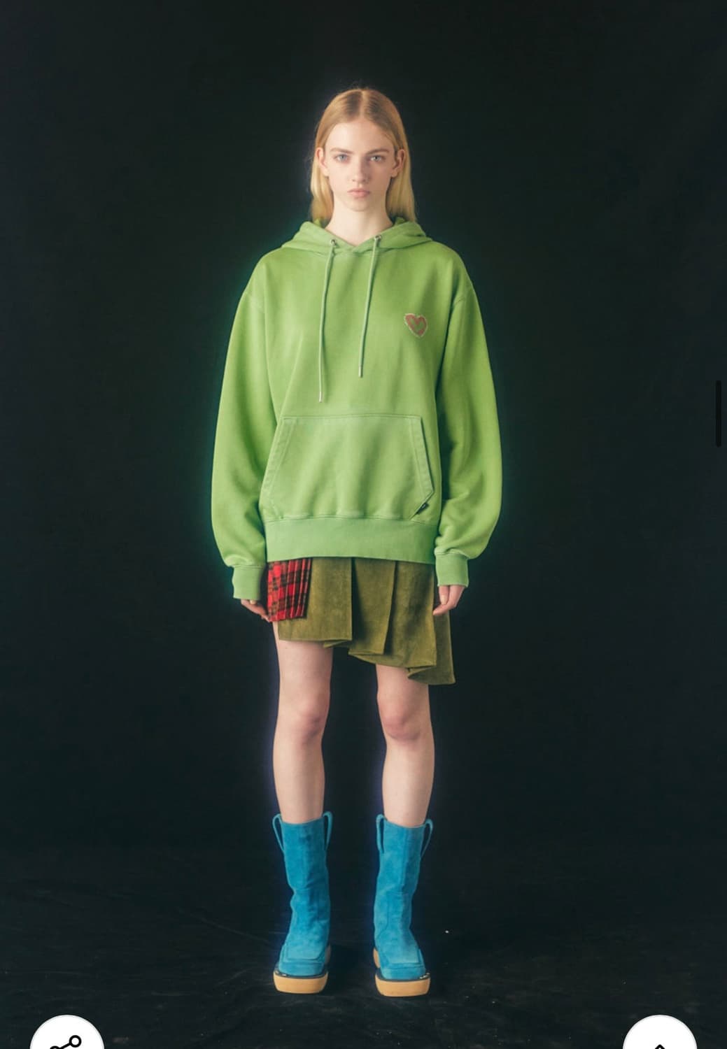 엔더슨벨 하트 플라워 오버다이 후드티 M 상품이미지1