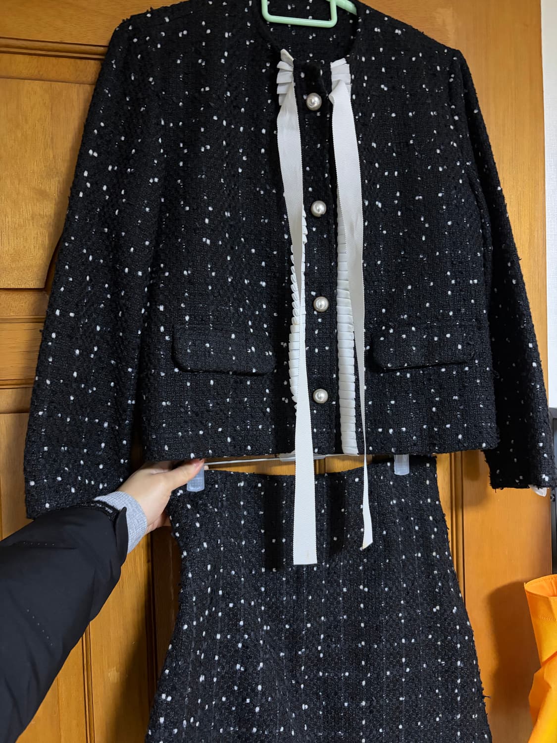 블랙 트위드 투피스 상품이미지1