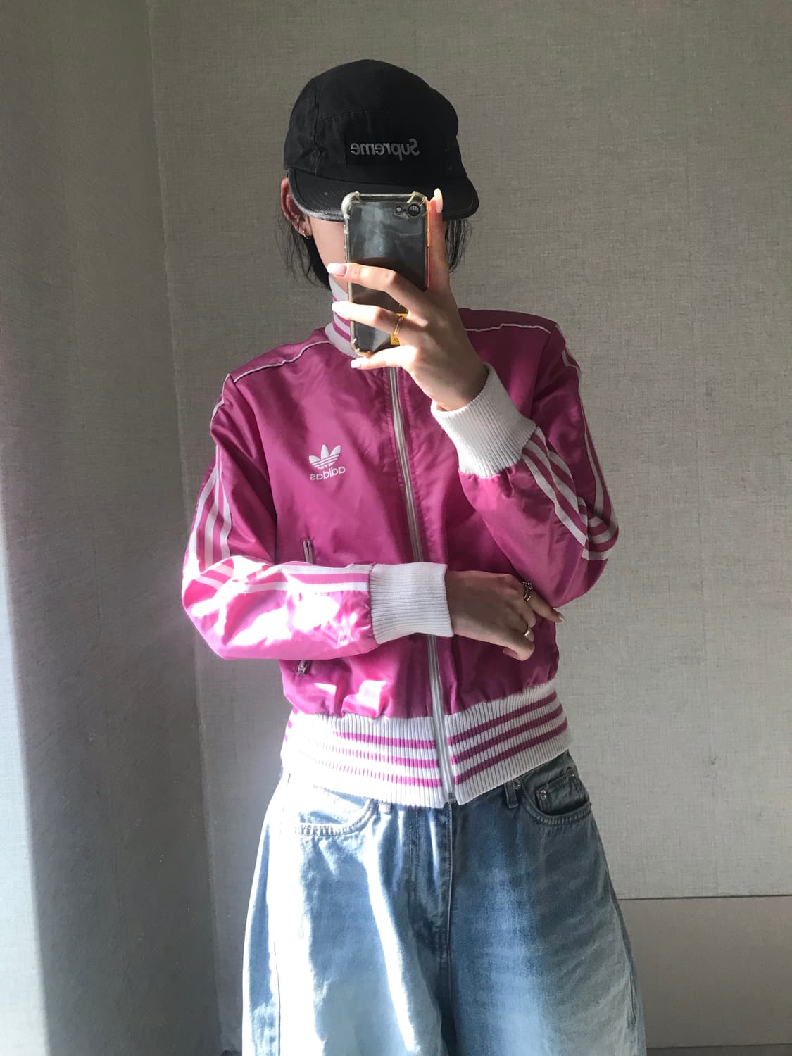 아디다스 핑크 화이트 자켓 상품이미지2