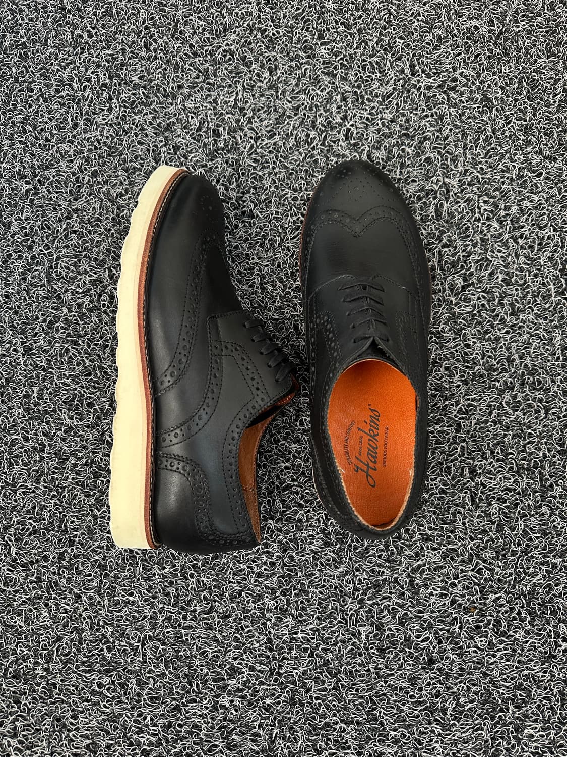 HACKINS 남성 블랙 윙팁 슈즈 260mm 상품이미지2