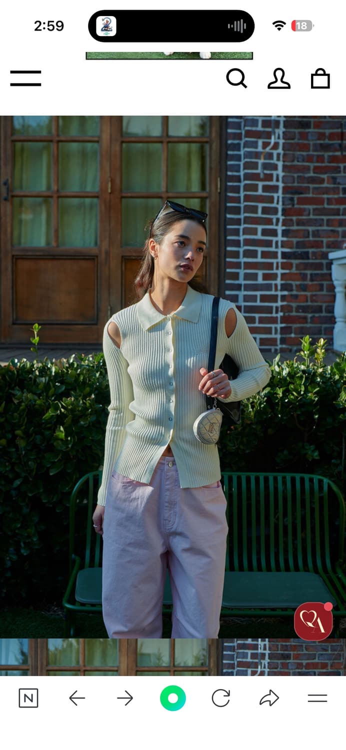 (택달린 새상품)비터셀즈 Slit Golgi knit-Ivory 상품이미지1