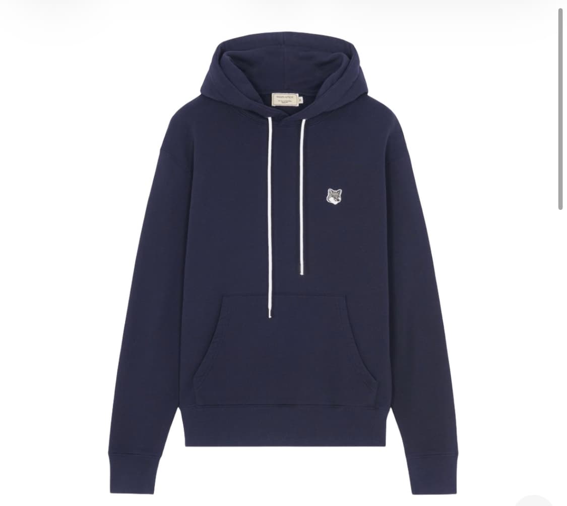 메종 키츠네 그레이 폭스 헤드 패치 클래식 후드 네이비 상품이미지1