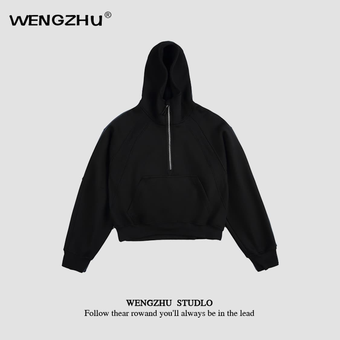 숏 무지 아노락 후드티 (4color) [WENGZHU] 상품이미지4