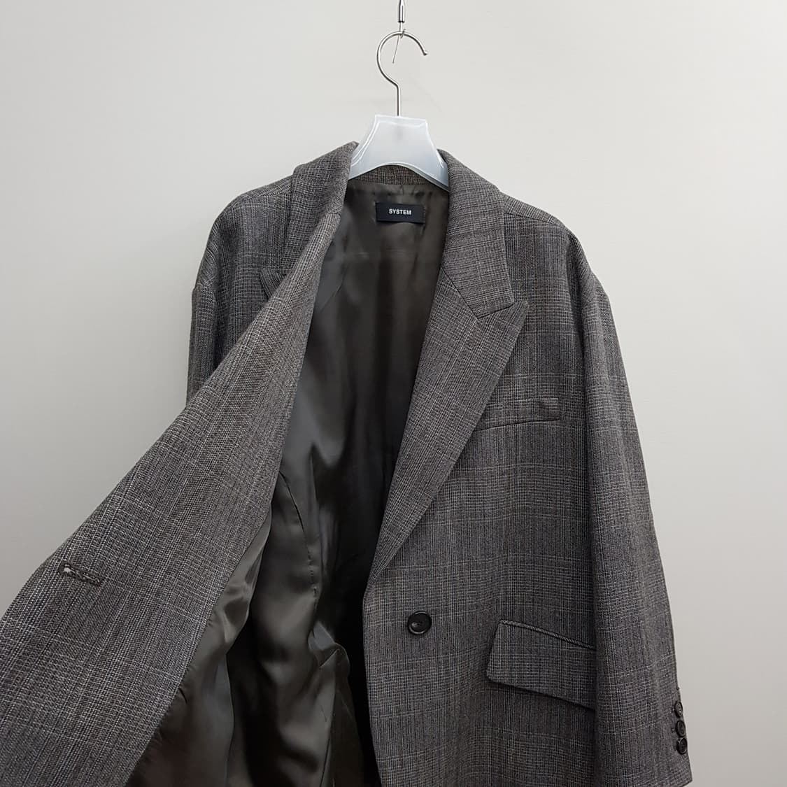 한섬 시스템 2021 체크 테일러드 자켓 88-98-165사이즈 상품이미지7