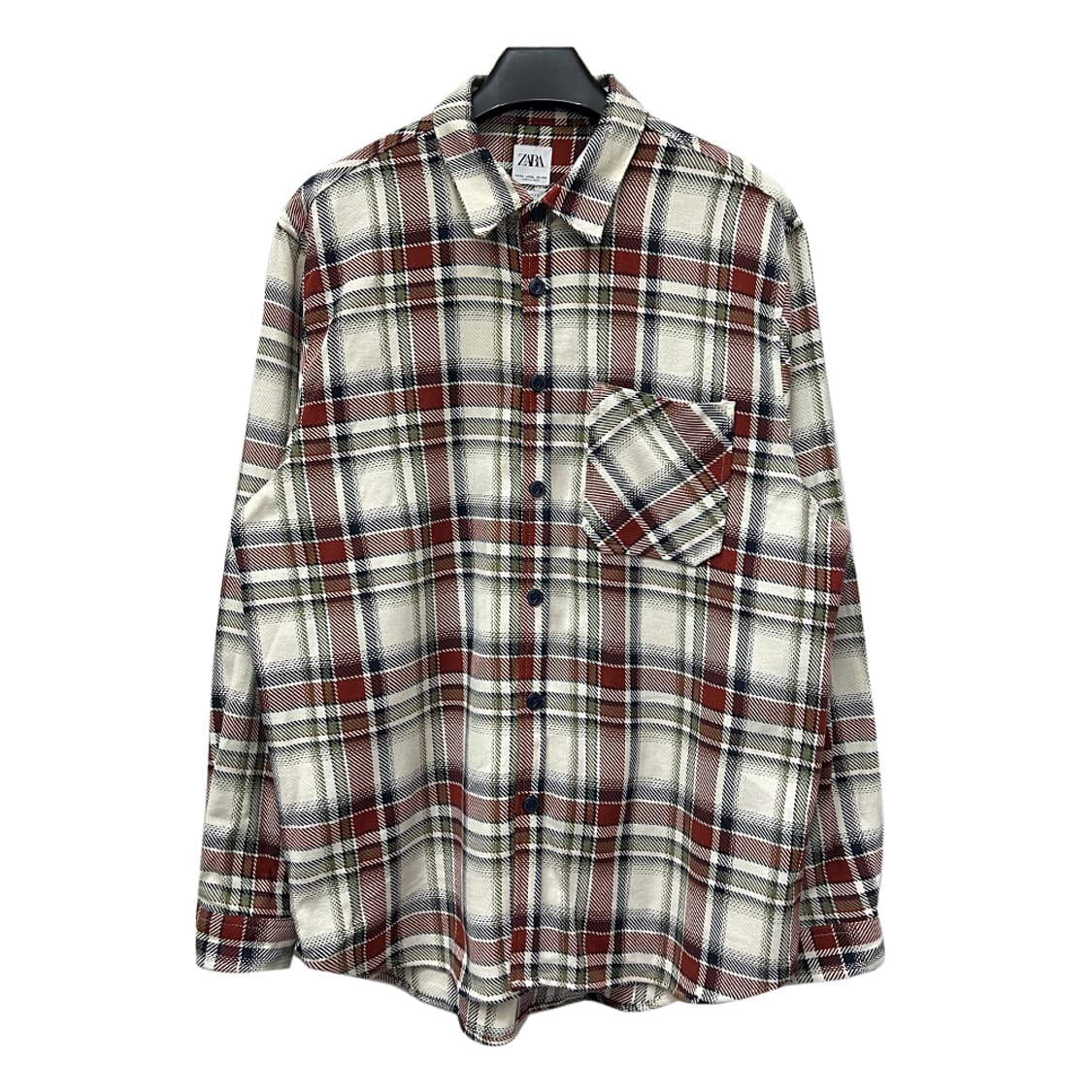 ZARA 자라 릴렉스핏 헤비웨이트 체크 셔츠 남방 해외 XL 상품이미지1