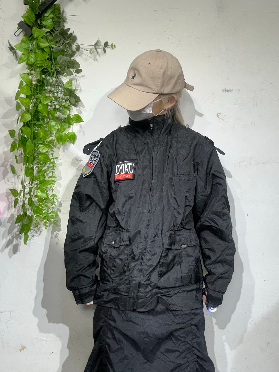 빈티지 블랙 레이싱 바람막이 자켓 L 상품이미지4