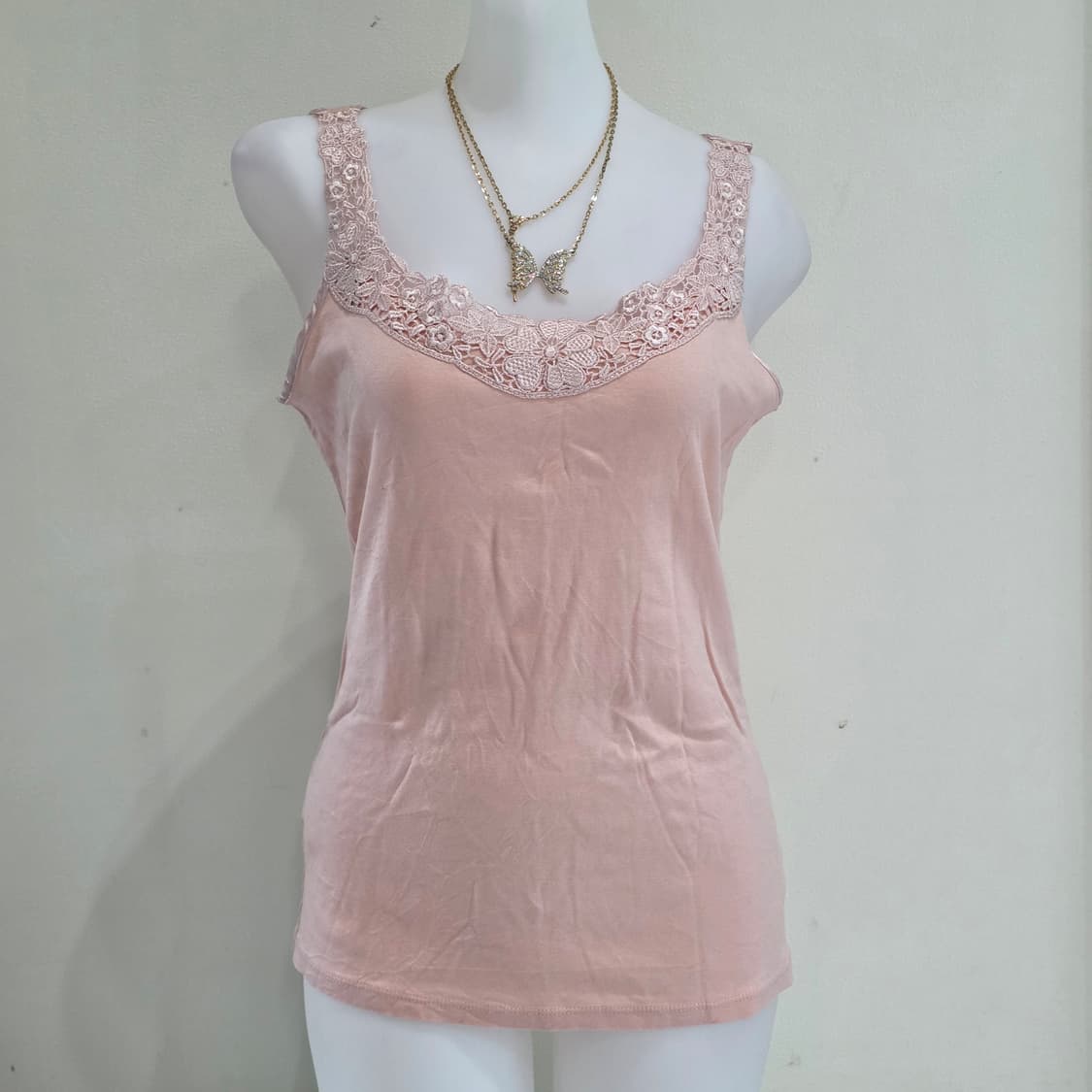 일본빈티지 23구)딸기우유 핑크레이스 모리걸플로럴 로맨틱페어리 슬리브리스 상품이미지1