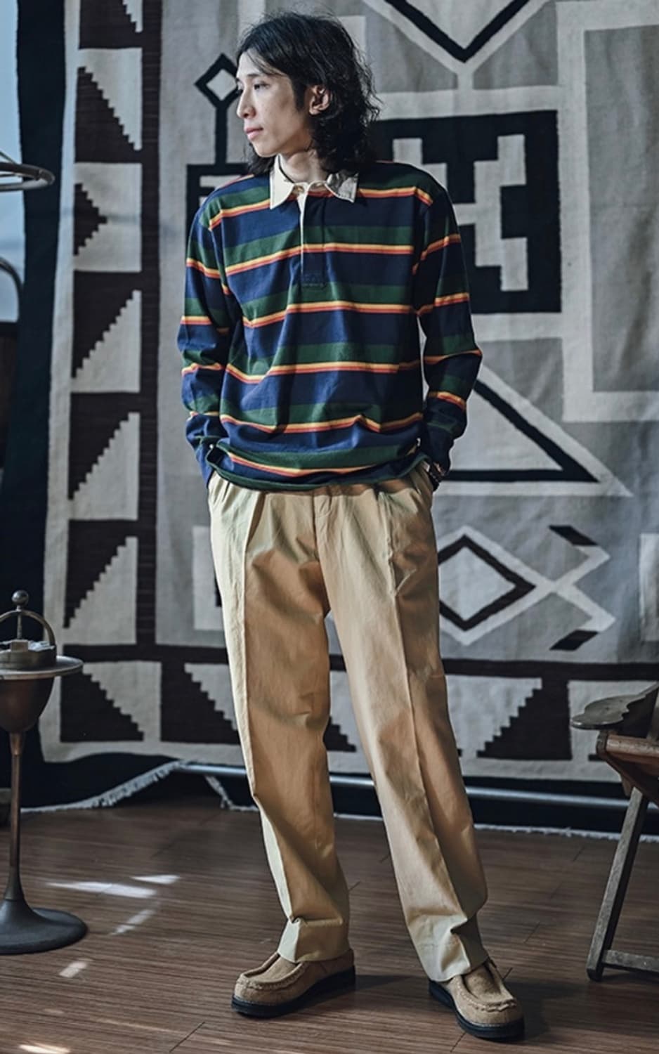 [M] 브론슨 논스탁 헤비 스트라이프 럭비 티 셔츠 상품이미지3