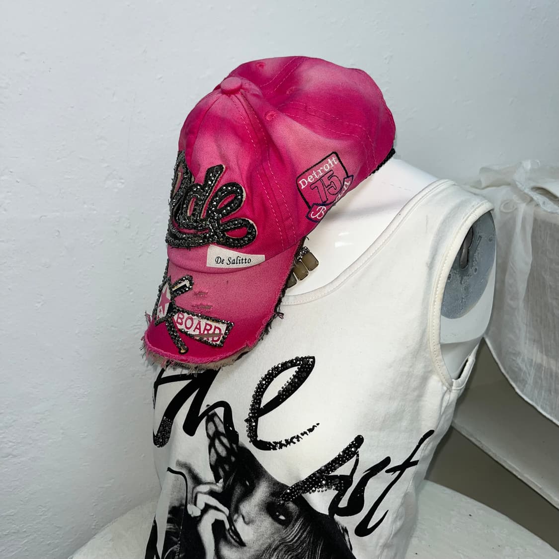 00‘s 핫핑크 글리터 패치 볼캡 상품이미지4