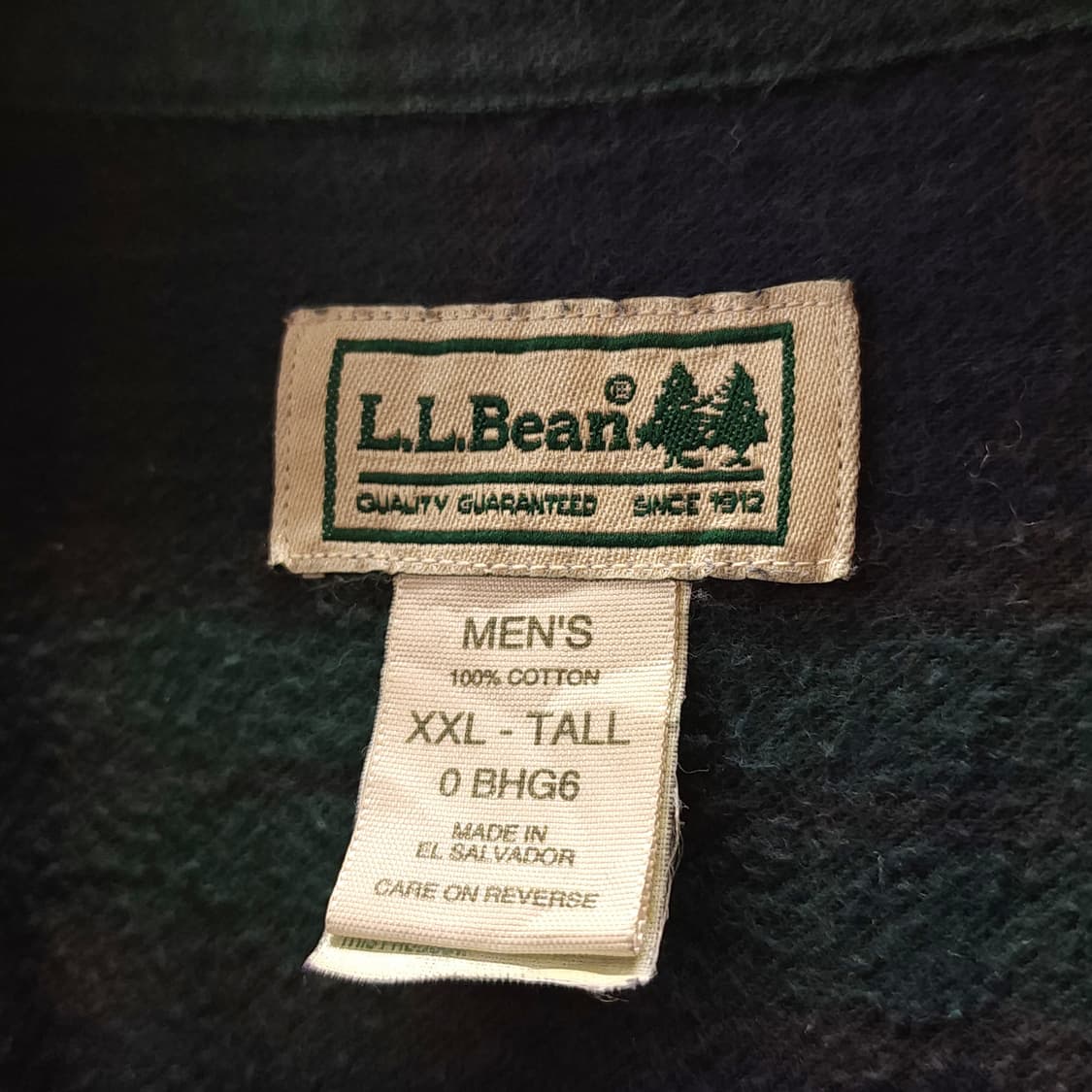 90s 엘엘빈 체크셔츠 플란넬 셔츠 헤비코튼 빅셔츠 블랙와치 빅 xxl 상품이미지6