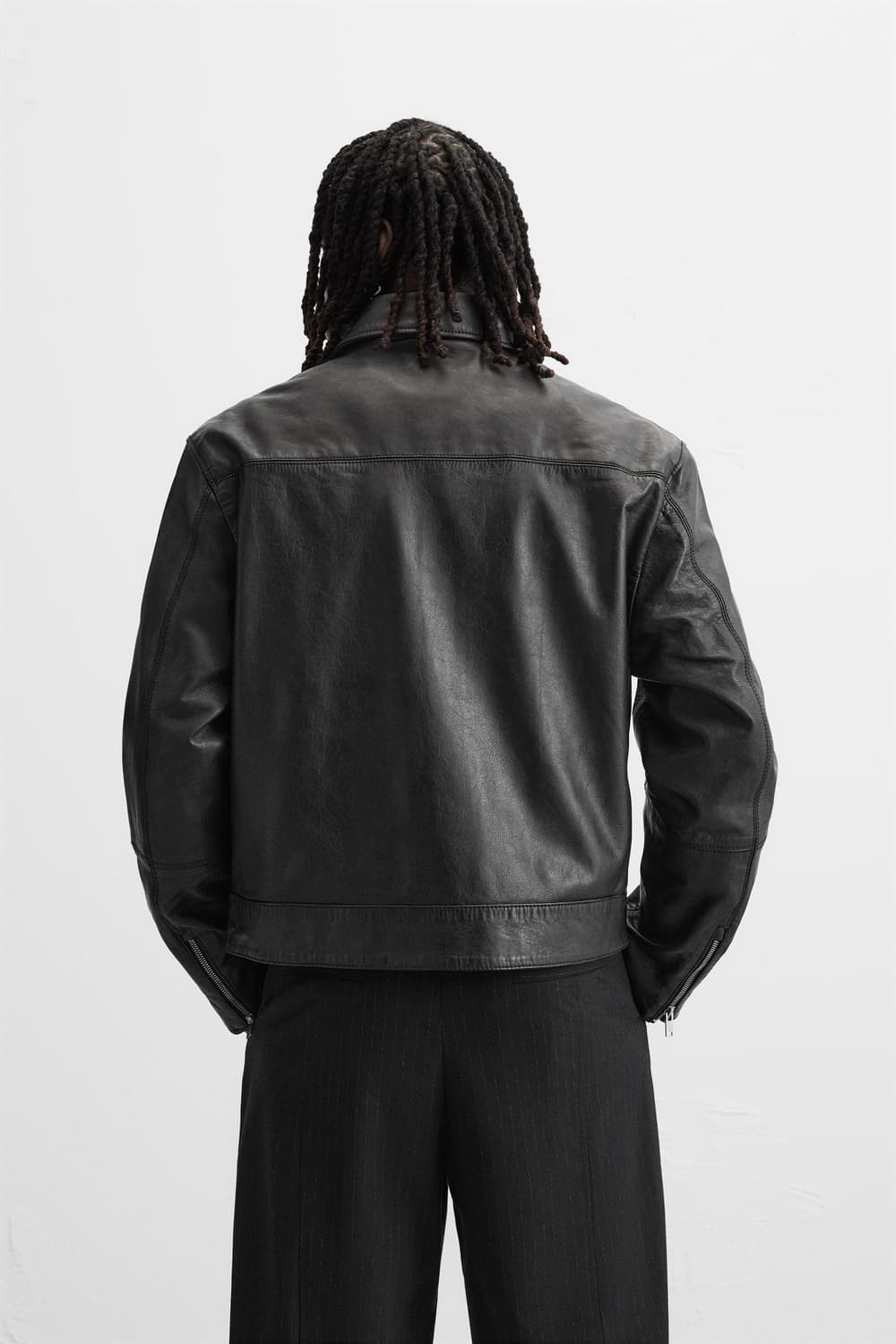 자라 리얼 레더 박시핏 가죽 자켓 상품이미지2