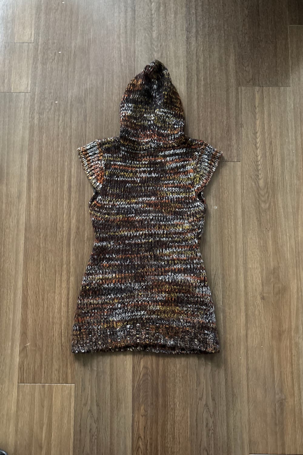 Multi-Color Mélange Hooded Knit Vest 상품이미지6