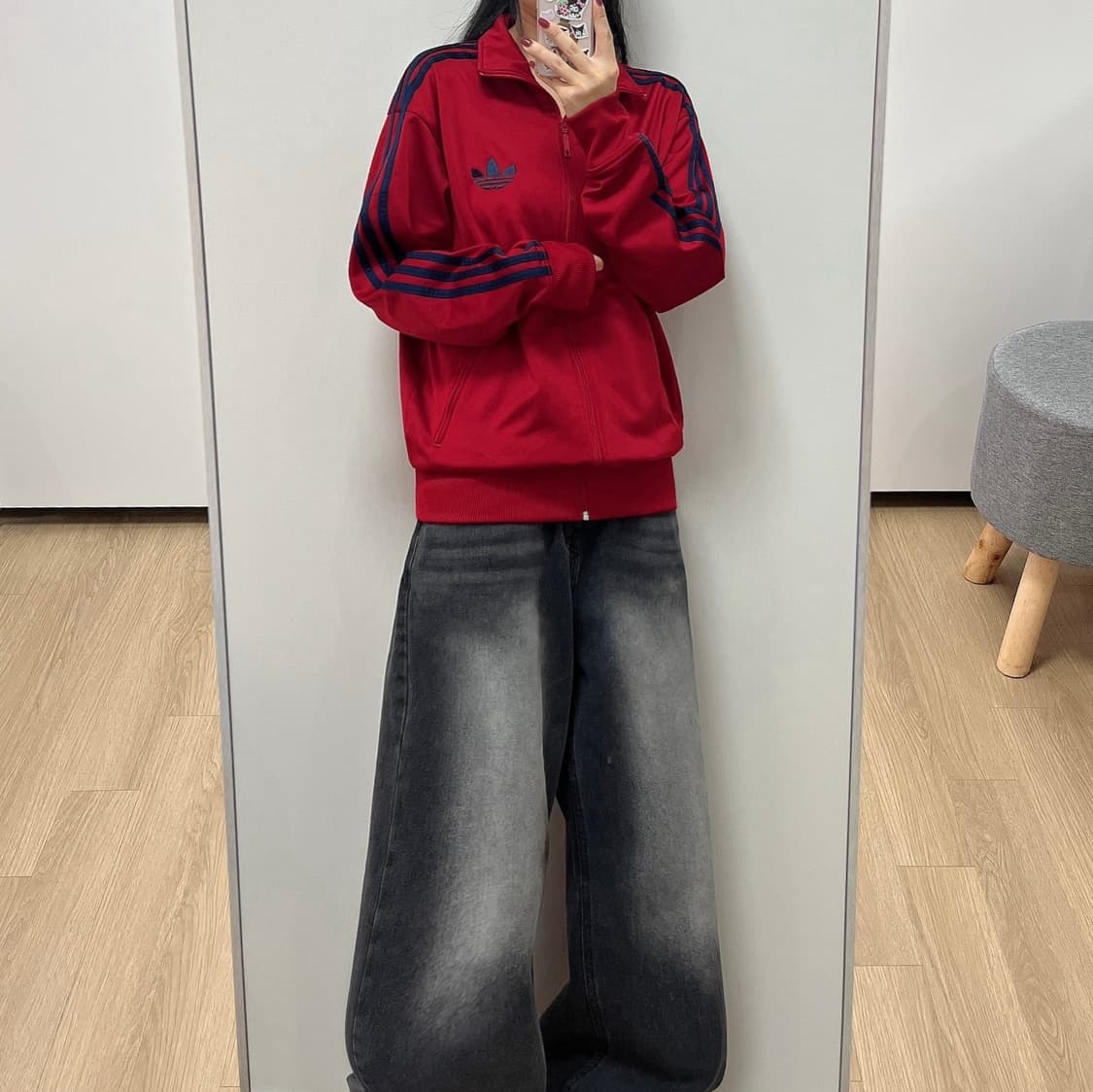 아디다스 버건디 네이비 파이어버드 트랙탑 져지 상품이미지1