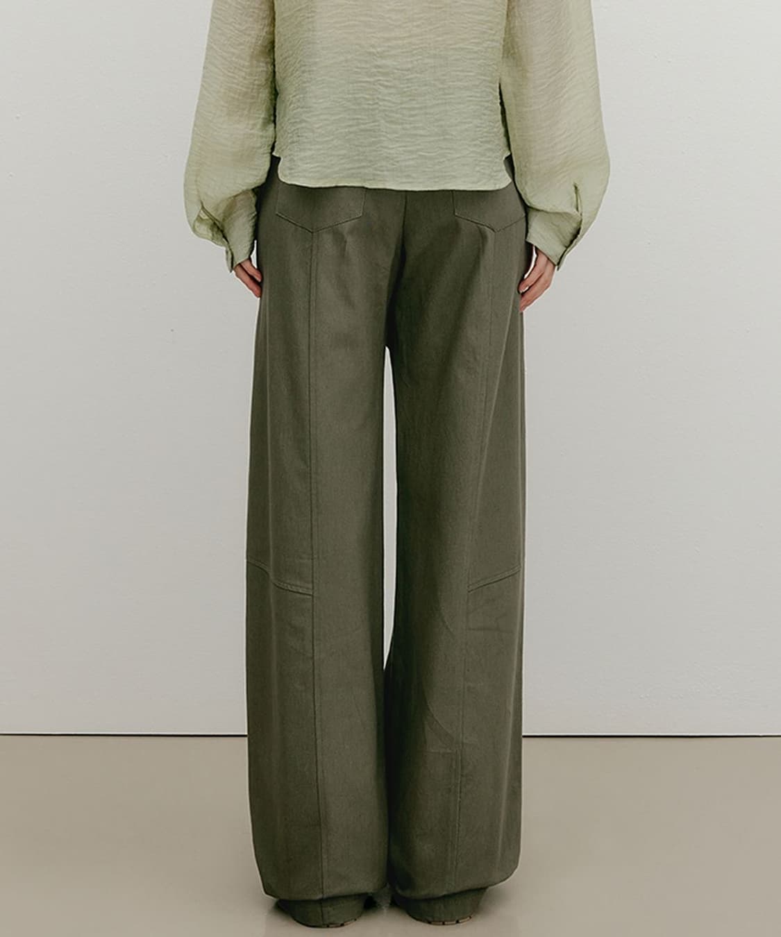 유즈 yuse LAYERED COTTON WIDE PANTS 상품이미지2