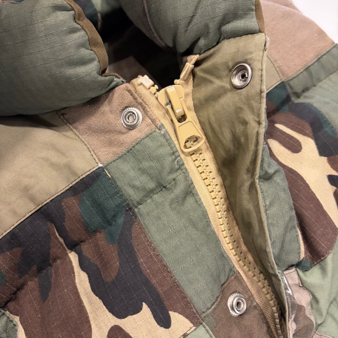 [1] 루니 빈티지 카모 패치워크 다운 베스트 조끼 C571 상품이미지4