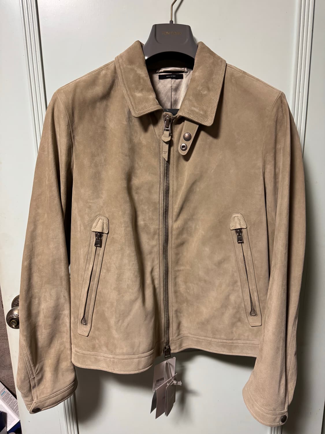 톰포드 베이비카프 캐시미어 스웨이드 블루종 상품이미지1