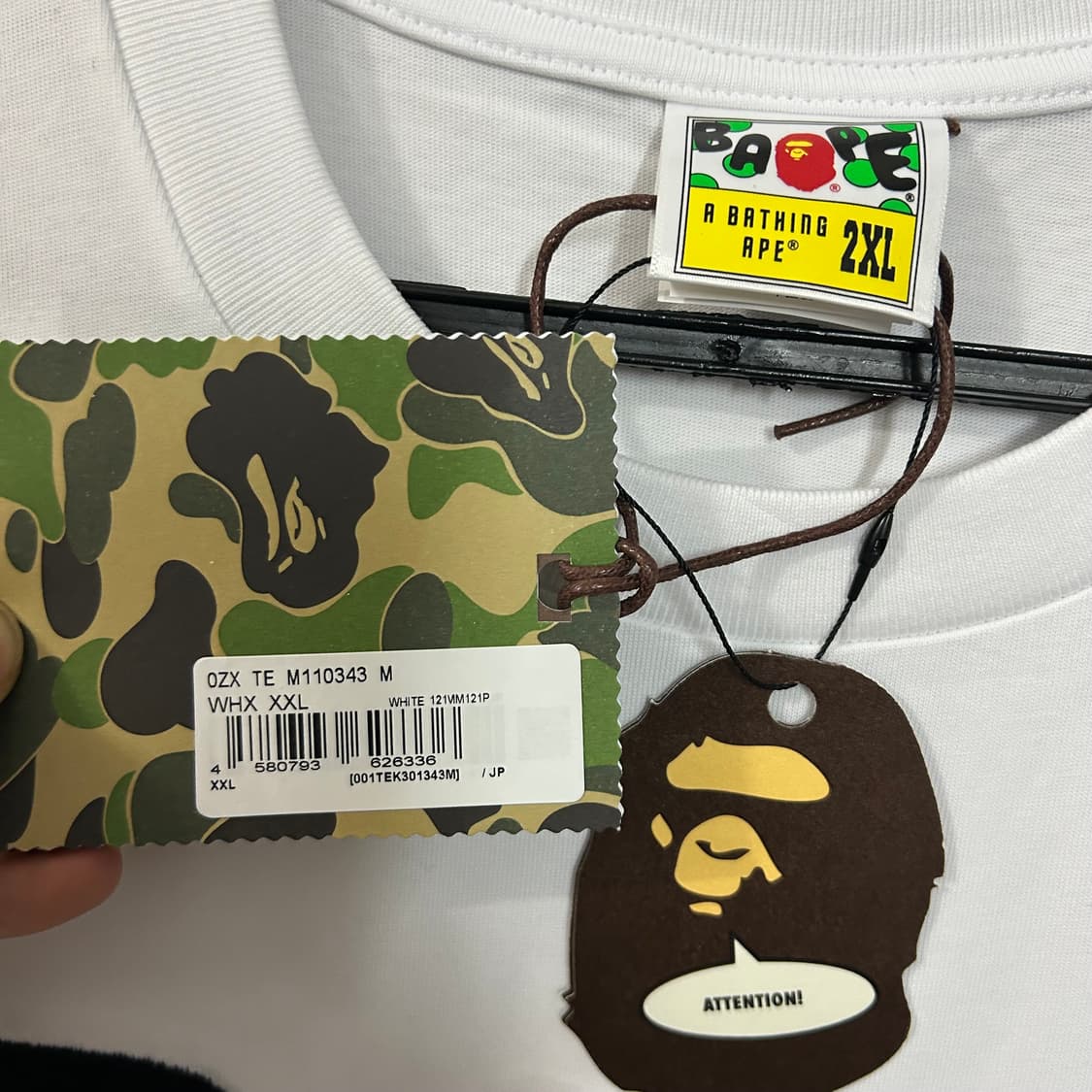 (2XL) 베이프 화이트 하트 에이프 헤드 반팔티셔츠  상품이미지7