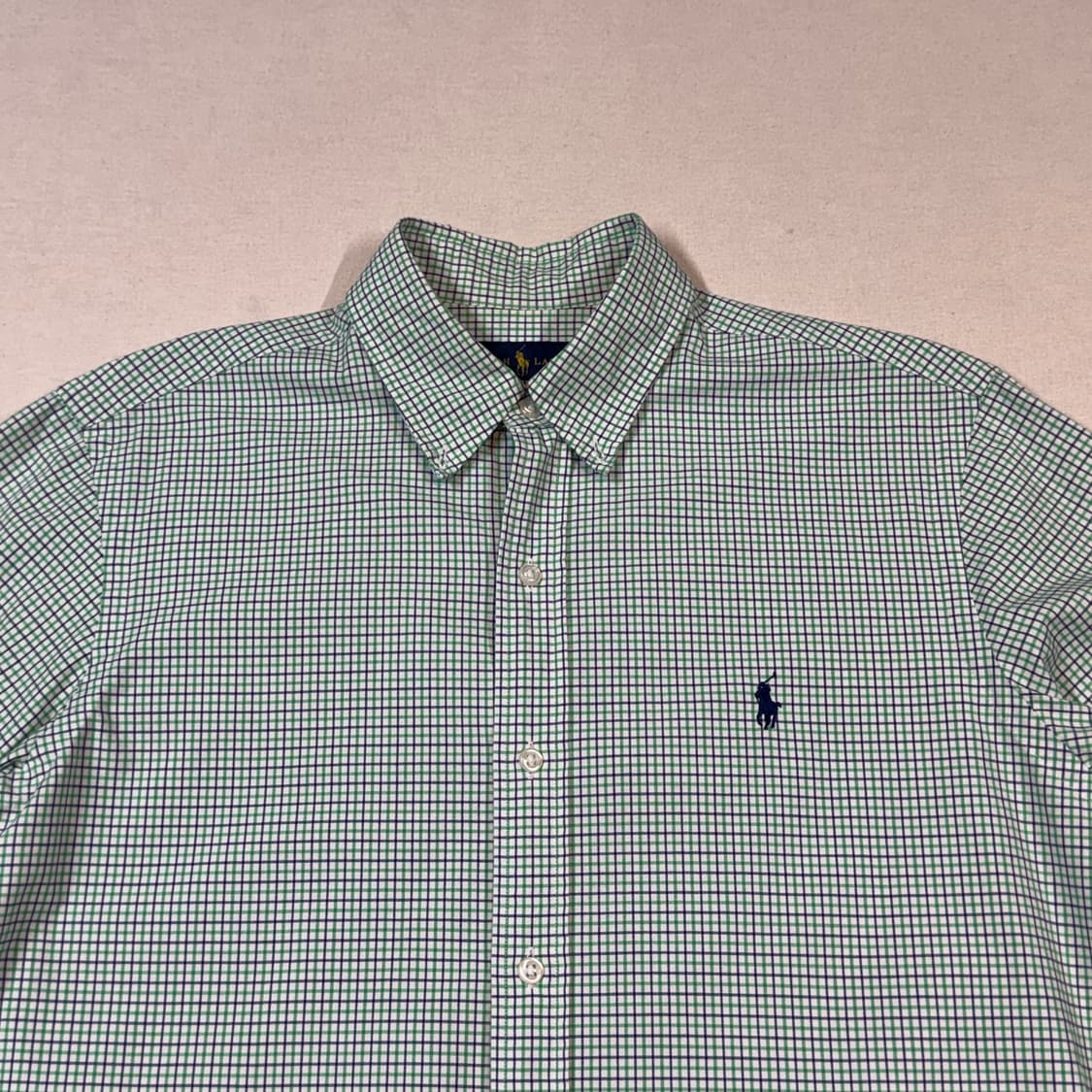 L) 폴로 랄프로렌 클래식 그린 체크 포플린 셔츠 상품이미지3