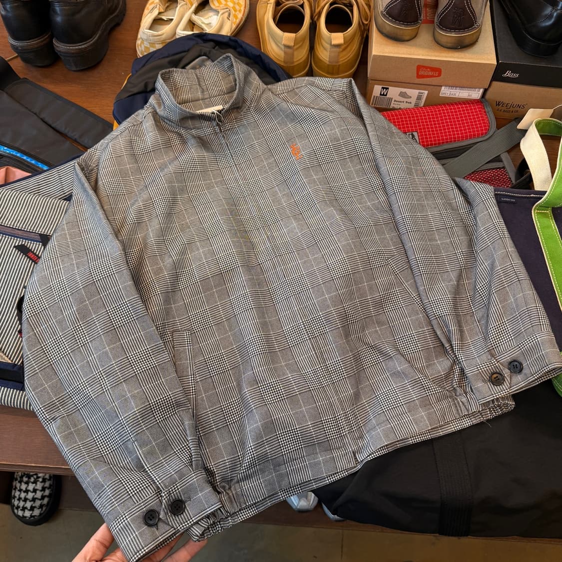 X GIRL 입생로랑 오마쥬 체크 패턴 블루종 상품이미지1