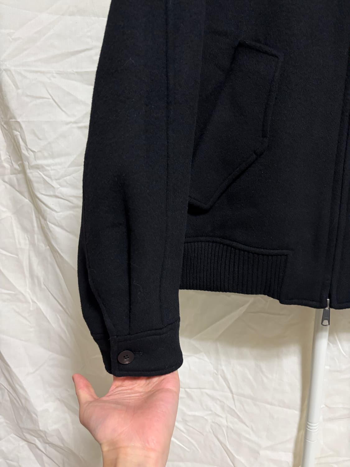 아트이프액츠 울 캐시미어 아티클 해링턴 자켓 / 블랙, L 상품이미지5